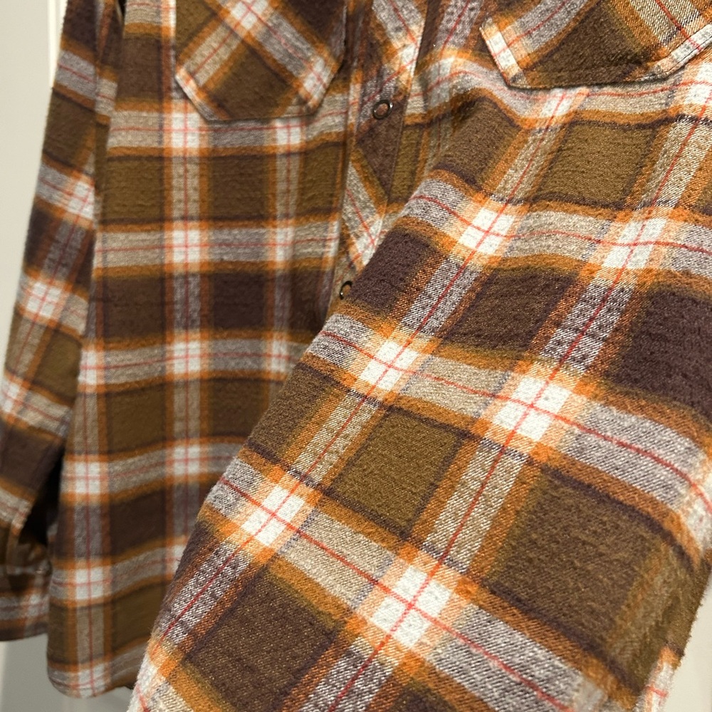 EUC LL Bean Katahdin Performance Flannel Shirt Plaid Sz L - Picture 3 of 9